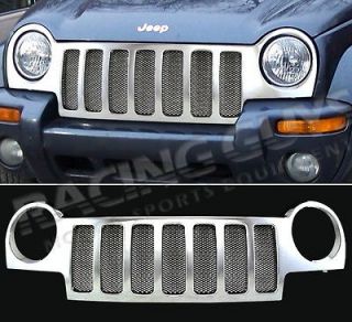 2002 2003 2004 JEEP LIBERTY CHROME SPORT MESH GRILLE GRILL 02 03 04 