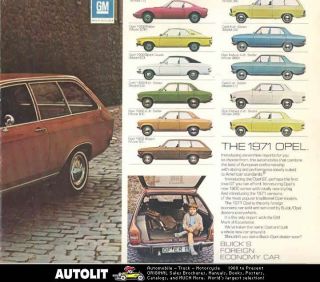 1971 Opel Kadett & Wagon Rallye GT 1900 Sales Brochure