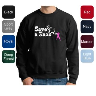Save a Rack PREMIUM Crewneck Sweatshirt Cancer Awareness Survivor Pink 