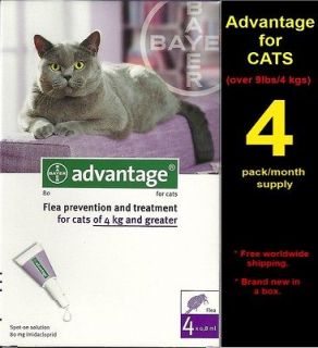 Bayer Advantage Flea Control for Cats Over 9 lbs   4 dose (Purple 
