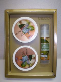 Delon+ Body Butter Olive Gift Set Go Pump 3.38fl oz 6.9fl oz 