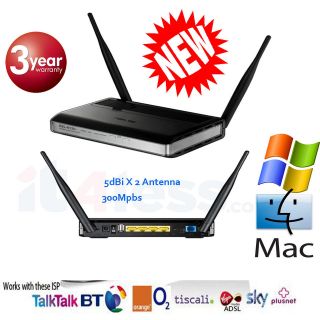   Wireless ADSL Modem Router with All in One Printer Server 300Mbps New