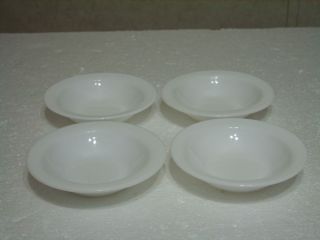 ARCOPAL FRANCE SET OF 4 WHITE RIMMED BERRY BOWLS