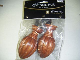 CAMBRIA SOLID WOOD FINIAL PAIR 3 LOT   6 TOTAL   TORCH