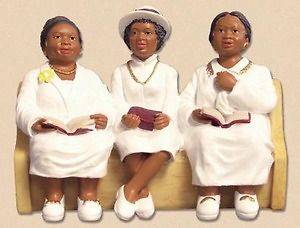 African American Church Pews Figurines Deaconess Board