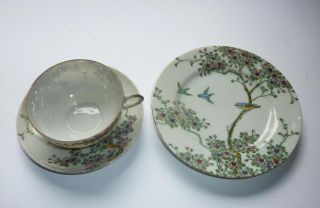   Antique Signed Japanese Meiji Period Kutani Porcelain 7 pc Tea Set