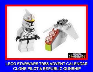 Lego Starwars Advent Calendar 7958 Clone Pilot & Republic Gunship 