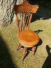 old 1800s chas charles parker piano stool swivel seat glass ball claw 