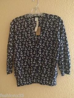 Crew Anchors Aweigh Cotton Crepe Cardigan / Sweater Size XS,S.M,L 
