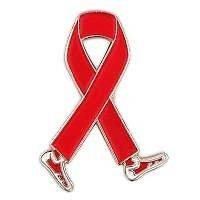 AIDS HIV Awareness Month is December Red Ribbon Walking Legs Lapel Pin 