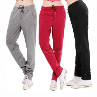 New Womens Casual Fleece Sweatpants Straight Sports Harem Hip Hop 