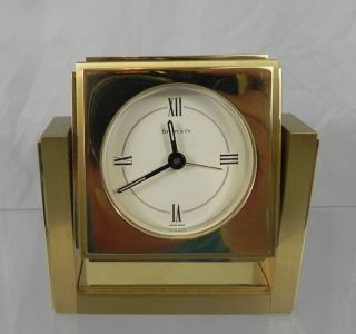 Tiffany & Co. Solid Brass rectangular Desk/Table Clock Swiss made