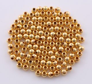 300 Pcs Gold Plated Spacer Findings Loose Beads Charms 4mm Free 