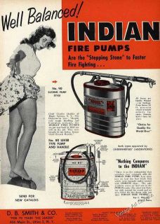 1956 Indian Fire pumps Collectible Vintage CheeseCake Ad