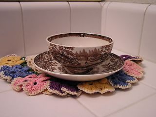 ROYAL STAFFORDSHIRE TONQUIN OPEN SUGAR BOWL AND SAUCER