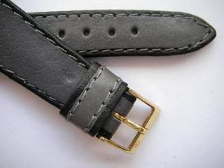 Rodania 70s black grey leather watch band