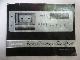 REALISTIC SCT 24A STEREO CASSETTE TAPE DECK OWNERS MANUAL