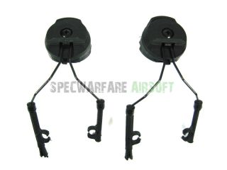 PT Type comtac Headset and Fast Helmet Rail Adapter Set Black For 