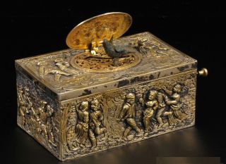 19 Century German Bronze Singing Bird Box Working Condition