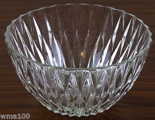 Vintage DURALEX Diamond Cut Clear Glass Bowl Made in France PRETTY