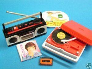 Re ment miniature old style fashioned cassette player radio record 