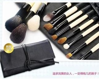 18 Pcs Bobbi Professional Cosmetic Makeup Brushes Set Kit leather bag 