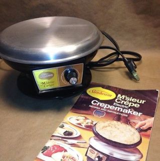   Msieur Crepe Pancake Maker Hotplate Vintage Base & Instructions