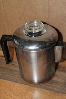 Vintage Revere Ware Copper Clad Bottom Coffee Pot Percolator 8 H