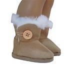 Doll Clothes Boots Faux Suede Tan Button Ewe Fits Ameri