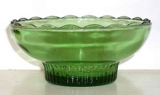 Brody Co Clear Green Glass Bowl Scalloped Rim & Ribbed Base 3 Hi 