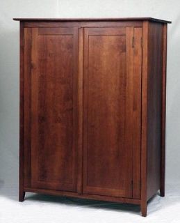 SOLID WOOD 60H Shaker TV Armoire Wardrobe Storage Cabinet Closet 