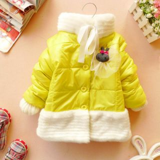 SALE baby girl clothes winter coat kids yellow blue jacket choker gown 