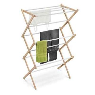    Do Collapsible Folding Laundry Clothes Air Dry Drying Rack Wood New