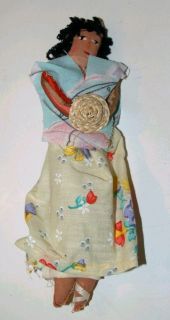 Vintage South American Cloth Doll   8 tall