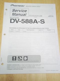 Pioneer Service Manual~DV 588A​ S DVD Player~Origina​l~Repair