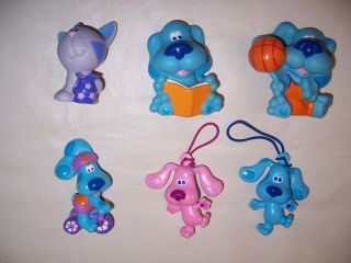 Blues Clues Toy Lot Figures Blue Magenta Periwinkle Basketball Reading