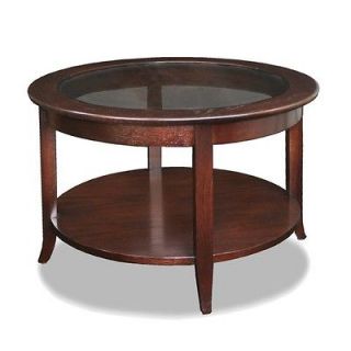 Leick Favorite Finds Round Coffee Table in Chocolate Oak 10037