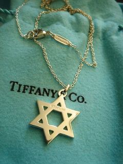 Tiffany & Co. Sterling Silver Star of David Necklace Pendant 16
