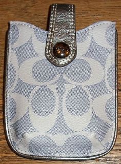 Coach Denim Silver CHT Signature Cell Phone Electronics Case F61381 