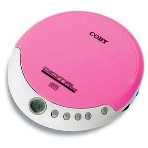 Coby Personal CD Player, Slim & Compact Design, in Pink