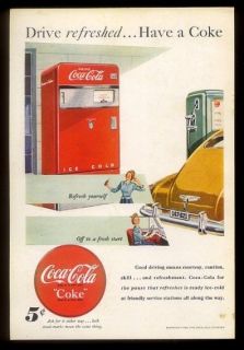 1948 Coca Cola red Coke machine art vintage print ad