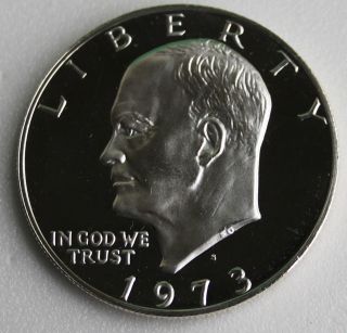 1973 S Eisenhower Dollar PROOF Silver Brown Ike $ 1973 US Mint 40% 