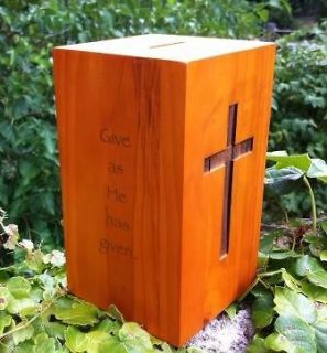 Wood Collection Donation Box Church Offering Coin Collection 