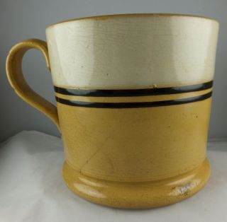 Large Antique Mocha Ware Banded Mug with Applied Handle