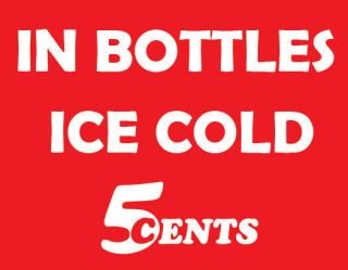 Ice Cold 5 Cents vinyl sticker decal soda machine collectibles vintage 