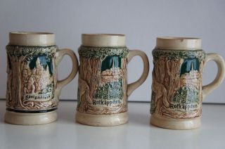Vintage Ceramic Beer Stein Mug Red Riding Hood & Wolf Snow White 7 