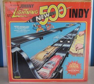   Johnny Lighting 500 Indy Race Set Boxed With 4 Cars 100% Complete