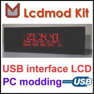    A2 1 USB port interface control Red LCD Computer Case PC Modding Kit