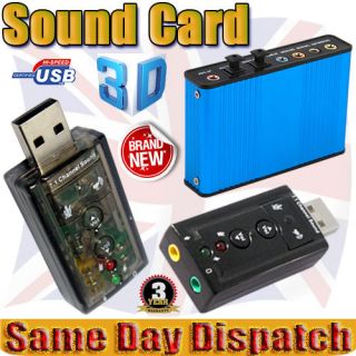   3D 7.1 Channel 6 SPDIF Digital Sound Card For Mic Speaker PC Laptop