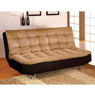 Mancora Camel & Black Microfiber Sofa Bed / Futon
